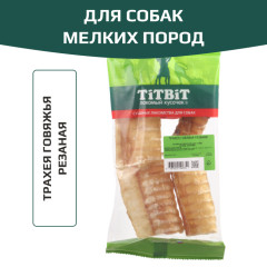 TiTBiT лакомство для собак мелких пород, трахея говяжья резаная, для чистки зубов, для поощрения