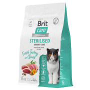 Brit Care Cat Sterilised Urinary Care корм сухой для стерилизованных кошек, с индейкой и уткой