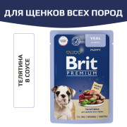 Brit Premium Puppy корм консервированный для щенков всех пород, телятина в соусе