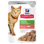 Hill's Science Plan Senior Vitality корм консервированный для пожилых кошек 7+, лосось