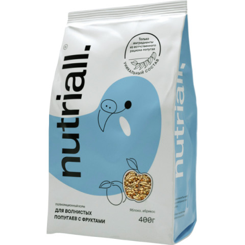 Nutriall Полнорационный корм для волнистых попугаев с фруктами