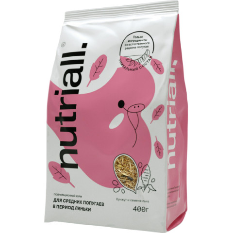 Nutriall Полнорационный корм для средних попугаев в период линьки