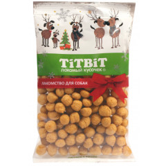 TiTBiT Новогодняя коллекция лакомство для собак Шарики с сыром, для поощрения