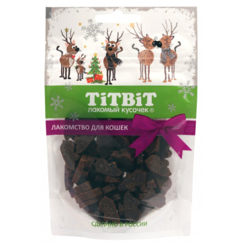 TiTBiT Новогодняя коллекция лакомство для кошек Мышки с таурином, для поощрения