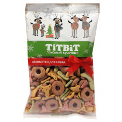 TiTBiT Новогодняя коллекция лакомство для собак Печенье Вкусный праздник, для поощрения
