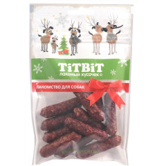 TiTBiT Новогодняя коллекция лакомство для собак Колбаски Венгерские, для поощрения