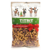TiTBiT Новогодняя коллекция лакомство для собак Бисквиты Мясные косточки мини, для поощрения
