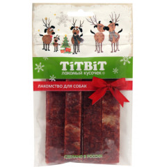 TiTBiT Новогодняя коллекция лакомство для собак Мраморные стейки из говядины, для поощрения