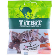 TiTBiT лакомство для кошек Хрустящие подушечки с паштетом из ягненка, для поощрения
