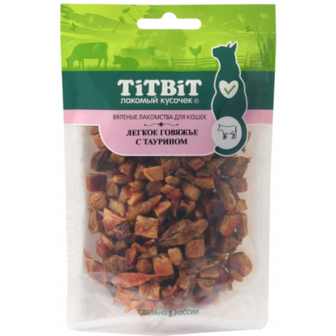 TiTBiT лакомство для кошек Легкое говяжье с таурином, для поощрения