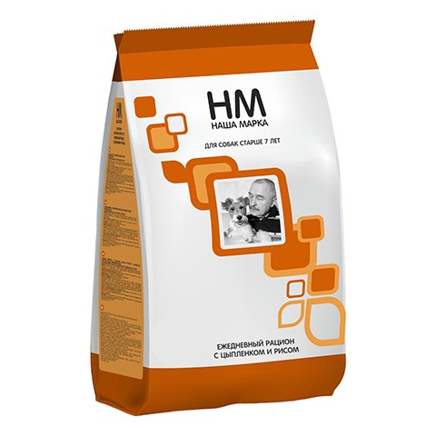 Наша Марка корм сухой для пожилых собак всех пород старше 7лет с цыпленком и рисом