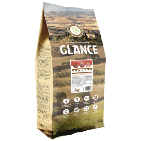 GLANCE корм сухой для кошек с говядиной