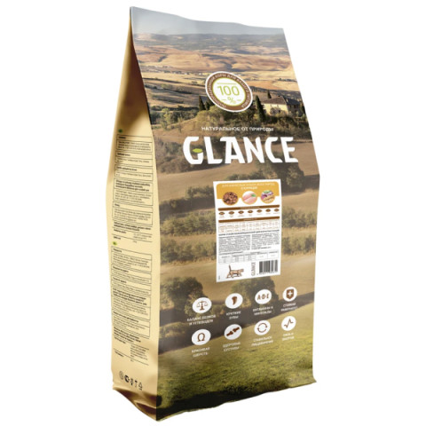 GLANCE корм сухой для кошек с курицей