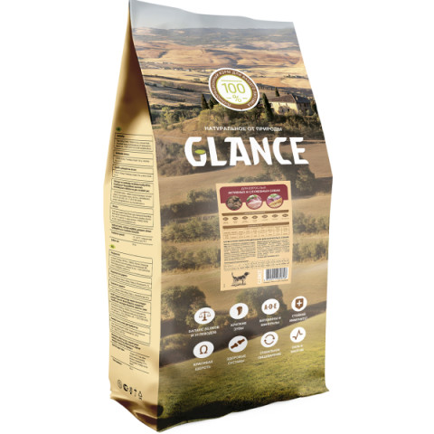 GLANCE корм сухой для активных и служебных собак