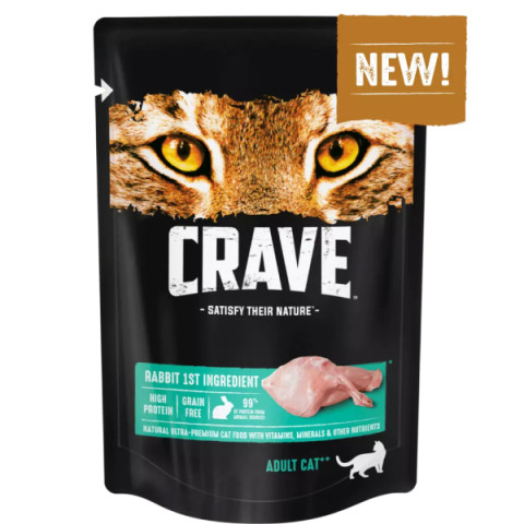 CRAVE Корм консервированный для взрослых кошек Кролик