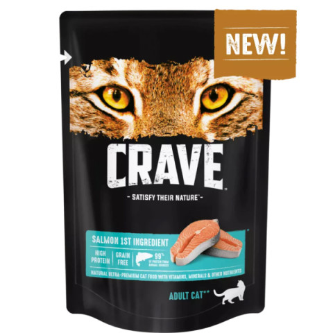 CRAVE Корм консервированный для взрослых кошек Лосось 70гр
