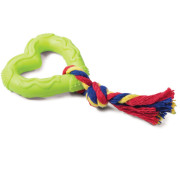 Triol Игрушка для собак из литой резины Сердечко с веревкой