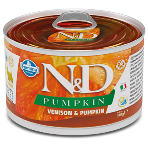 Farmina N&D DOG VENISON & PUMPKIN MINI консервы для собак мини оленина с Тыквой 140гр