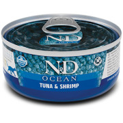 Farmina N&D Ocean консервы беззерновые для кошек тунец, креветки
