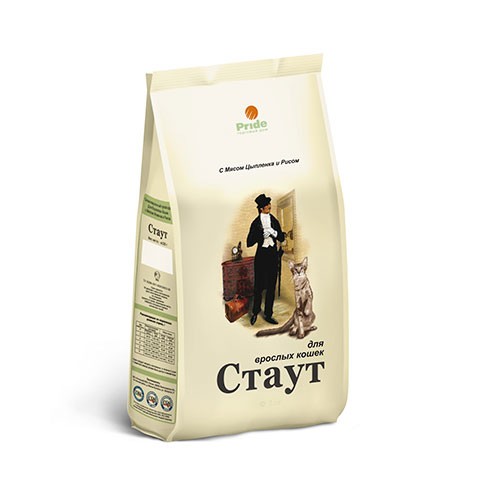 Стаут корм сухой для кошек цыпленок/рис