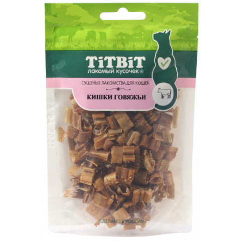 TiTBiT лакомство для кошек Кишки говяжьи, для поощрения