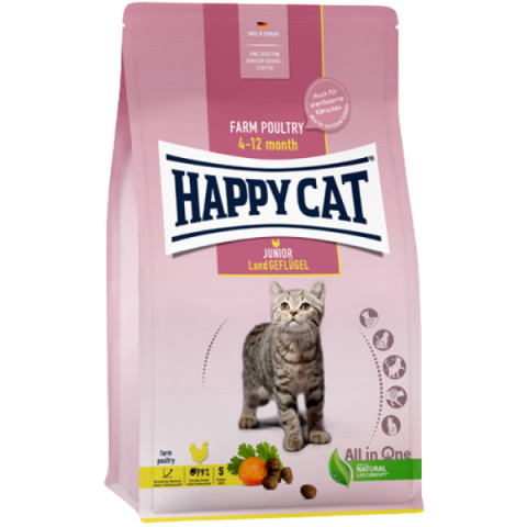 Happy Cat Junior корм сухой для котят, домашняя птица