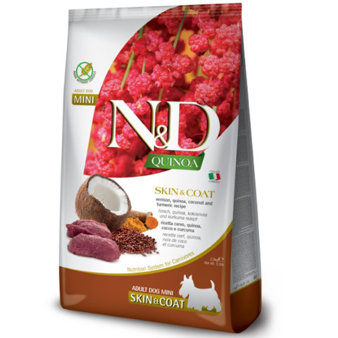 FARMINA N&D QUINOA беззерновой корм для собак для здоровья кожи и шерсти Оленина с Киноа 800гр