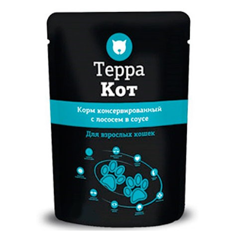 Терра Кот корм консервированный для взрослых кошек Лосось в соусе