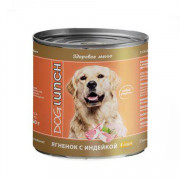 Dog Lunch консервы для собак Ягнёнок с индейкой в соусе 750гр