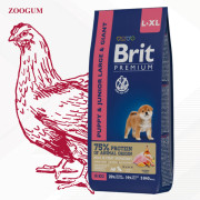 Brit Premium Dog Puppy and Junior Large and Giant корм сухой для щенков крупных и гигантских пород, курица