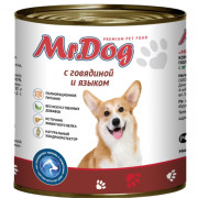 Mr.Dog консервы для собак с говядиной и языком