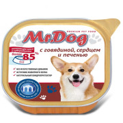 Mr.Dog консервы для собак Микс с говядиной сердцем и печенью