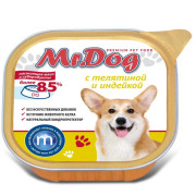 Mr.Dog консервы для собак с телятиной и индейкой