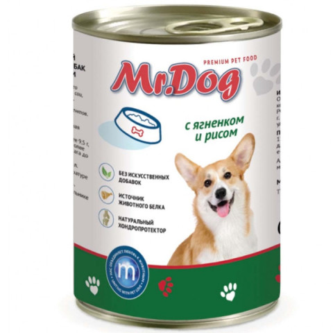 Mr.Dog консервы для собак с ягненком и рисом