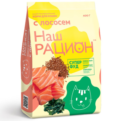 Наш Рацион корм сухой для кошек с Лососем