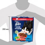Сухой корм Felix Мясное объедение для взрослых кошек, с говядиной
