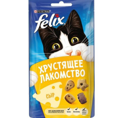 Felix хрустящее лакомство сухой корм для кошек сыр
