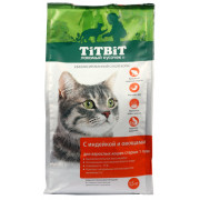TiTBiT корм сухой для взрослых кошек с индейкой и овощами