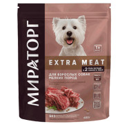 Winner Мираторг Extra Meat корм сухой Black Angus для взрослых собак мелких пород с говядиной