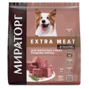 Winner Мираторг Extra Meat корм сухой Black Angus для взрослых собак средних пород с говядиной
