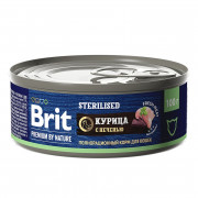 Brit Premium by Nature Sterilised корм консервированный для стерилизованных кошек, с мясом курицы и печенью