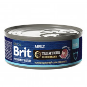 Brit Premium by Nature корм консервированный для кошек, с мясом телятины со сливками