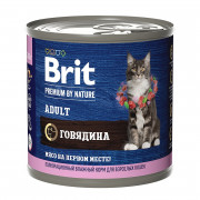 Brit Premium by Nature корм консервированный для кошек, с мясом говядины