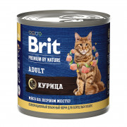 Brit Premium by Nature корм консервированный для кошек, с мясом курицы