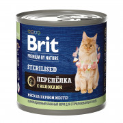 Brit Premium by Nature Sterilised корм консервированный для стерилизованных кошек, с мясом перепёлки и яблоками