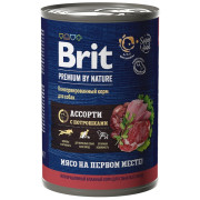 Brit Premium By Nature корм консервированный для собак всех пород, с мясным ассорти с потрошками