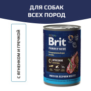 Brit Premium By Nature корм консервированный для собак всех пород с чувствительным пищеварением, с ягненком и гречкой