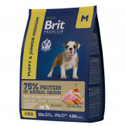 Brit Premium Dog Junior Medium с курицей для молодых собак (1-12 мес.) средних пород (10-25 кг)