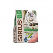 SIRIUS корм сухой для кошек с чувствительным пищеварением Индейка с черникой