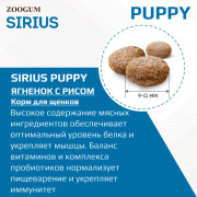 SIRIUS корм сухой для щенков и молодых собак Ягненок с рисом
